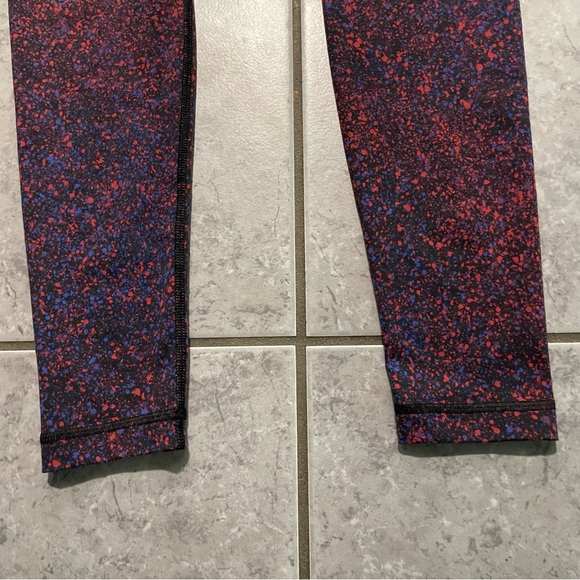 Lululemon Wunder Under Pant III Splatter Prep Red Sapphire Blue | Size 6 - Picture 10 of 12